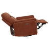 Asley Swivel Power Glider Recliner Chair with USB Ports | Brown Fabric