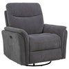 Asley Power Glider Recliner Chair | Swivel Base | USB Ports | Gray Fabric