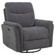 Asley Power Glider Recliner Chair | Swivel Base | USB Ports | Gray Fabric