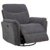 Asley Power Glider Recliner Chair | Swivel Base | USB Ports | Gray Fabric