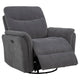 Asley Power Glider Recliner Chair | Swivel Base | USB Ports | Gray Fabric
