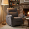 Asley Power Glider Recliner Chair | Swivel Base | USB Ports | Gray Fabric