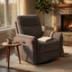 Asley Power Glider Recliner Chair | Swivel Base | USB Ports | Gray Fabric