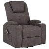 Louis Power Lift Massage Recliner Chair with Cup Holders | Brown Chenille