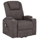 Louis Power Lift Massage Recliner Chair with Cup Holders | Brown Chenille