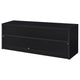 Rutvy TV St& Media Console with 3 Drawers | Open Shelves | Black Wood