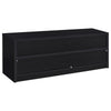 Rutvy TV St& Media Console with 3 Drawers | Open Shelves | Black Wood