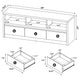 Rutvy TV St& Media Console with 3 Drawers | Open Shelves | Black Wood