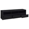 Rutvy TV St& Media Console with Open Shelves | Black Wood 78"