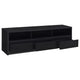 Rutvy TV St& Media Console with Open Shelves | Black Wood 78"