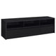 Rutvy TV St& Media Console with Open Shelves | Black Wood 78"