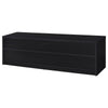 Rutvy TV St& Media Console with Open Shelves | Black Wood 78"
