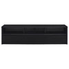 Rutvy TV St& Media Console with Open Shelves | Black Wood 78"