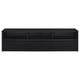 Rutvy TV St& Media Console with Open Shelves | Black Wood 78"