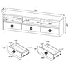 Rutvy TV St& Media Console with Open Shelves | Black Wood 78"