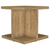 Chet Square End Table with Open Cube Base | Distressed Mango Wood 24"