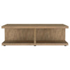 Chet Square Cocktail Coffee Table with Open Cube Base | Brown Wood 54"