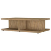 Chet Square Cocktail Coffee Table with Open Cube Base | Brown Wood 54"