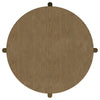 Fij Side End Table with Rattan Shelf | Brass Metal | Brown Wood 26"