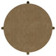 Fij Side End Table with Rattan Shelf | Brass Metal | Brown Wood 26"