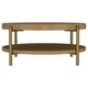 Fij Coffee Table | Natural Rattan Shelf | Brass Metal | Brown Wood 41"