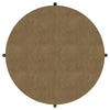 Fij Coffee Table | Natural Rattan Shelf | Brass Metal | Brown Wood 41"