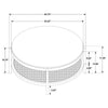 Fij Coffee Table with Rattan Shelf | Brass Metal | Black Wood 41"