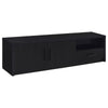 Marge TV St& Media Console with 2 Doors & Drawer | Black Wood 70"