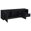 Marge TV St& Media Console with 2 Doors & Drawer | Black Wood 70"