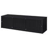 Marge TV St& Media Console with 2 Doors & Drawer | Black Wood 70"