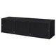 Marge TV St& Media Console with 2 Doors & Drawer | Black Wood 70"