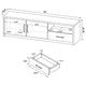 Marge TV St& Media Console with 2 Doors & Drawer | Black Wood 70"