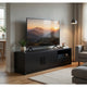 Marge TV St& Media Console with 2 Doors & Drawer | Black Wood 70"