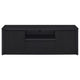 Winie TV St& Media Console | 2 Doors & Open Shelf | Black Wood 60"