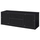 Winie TV St& Media Console | 2 Doors & Open Shelf | Black Wood 60"