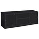 Winie TV St& Media Console | 2 Doors & Open Shelf | Black Wood 60"