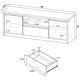 Winie TV St& Media Console | 2 Doors & Open Shelf | Black Wood 60"