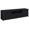 Winie TV St& Media Console | 2 Doors & Drawers | Black Wood 78"
