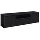 Winie TV St& Media Console | 2 Doors & Drawers | Black Wood 78"
