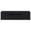 Winie TV St& Media Console | 2 Doors & Drawers | Black Wood 78"