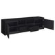 Winie TV St& Media Console | 2 Doors & Drawers | Black Wood 78"