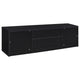 Winie TV St& Media Console | 2 Doors & Drawers | Black Wood 78"