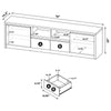 Winie TV St& Media Console | 2 Doors & Drawers | Black Wood 78"