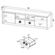 Winie TV St& Media Console | 2 Doors & Drawers | Black Wood 78"