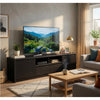 Winie TV St& Media Console | 2 Doors & Drawers | Black Wood 78"