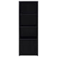 Winie Media Tower with Open Shelves & Cabinet | Black Wood 71"