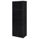 Winie Media Tower with Open Shelves & Cabinet | Black Wood 71"