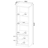 Winie Media Tower with Open Shelves & Cabinet | Black Wood 71"