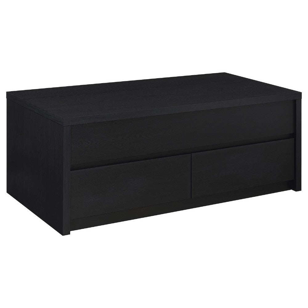 Knax Lift-Top Coffee Table with Hidden Storage & Drawers | Black Wood