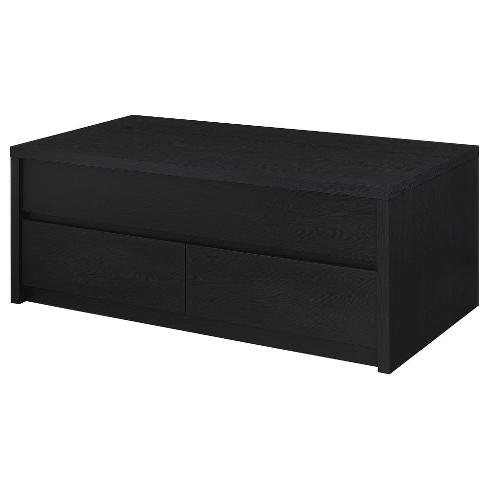 Knax Lift-Top Coffee Table with Hidden Storage & Drawers | Black Wood